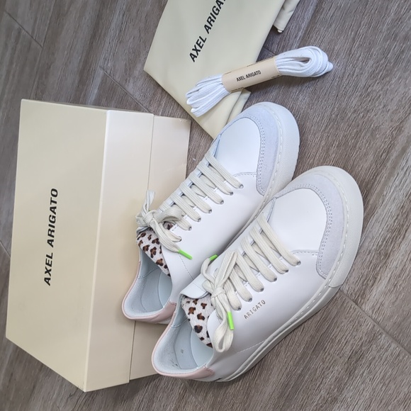 NIB Axel Arigato Clean 90 Triple Animal sneakers, white/dusty pink - Picture 1 of 16